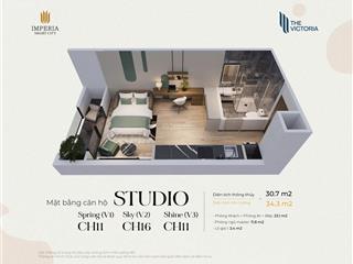 Chỉ 2,2 tỷ mua ngay căn studio cao cấp, hướng đông nam tại the victoria.  0363 400 ***