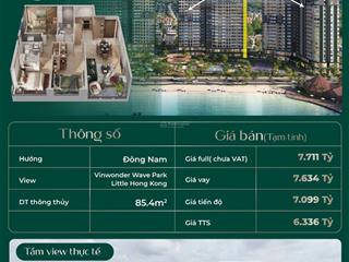 Bán căn hộ khách sạn 5 sao 3pn ck 20% tại lumiere spring bay vin ocean park 3  hưng yên