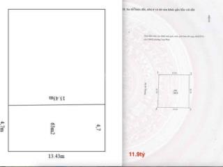 Bán nhanh đất siêu đẹp ngô thì sỹ  hà đông. diện tích 63m2  mặt tiền 4,7 m  ô tô đỗ cửa ngày đêm