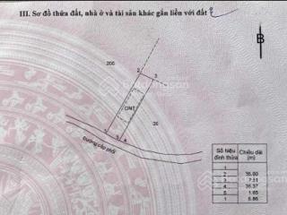 Cần tiền cho con đi học bán lô đất thổ cư 264,1m2 xã láng dài