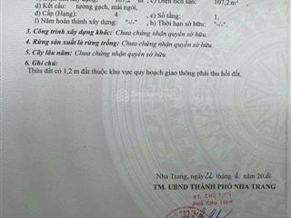 Bán nhà diện tích 142,7m2 2 mặt tiền hẻm củ chi, vĩnh hải, nha trang, nay là đường hải nam rộng 6m