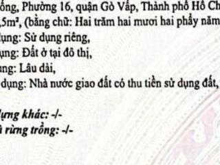 Siêu phẩm duy nhất tại lê đức thọ, gò vấp  bán đất 222m2 giá 7,95 tỷ vnd