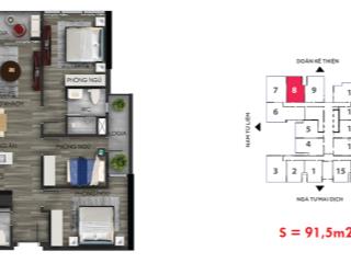 Bán căn hộ chung cư cao cấp the nine  phạm văn đồng, 91.5m2 nhỉnh 8 tỷ