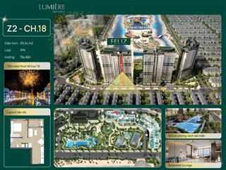 Bán căn 1pn 39,2m2 tầng trung view trọn pháo hoa venice  lumière springbay