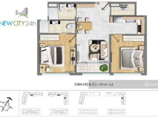 Căn 2pn giá rẻ nhất new city thủ thiêm 61m2 chỉ 3 tỷ 9