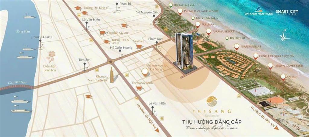 Căn hộ chung cư trực diện biển mỹ khê, đà nẵng căn 2pn 2wc 82m2 sổ đỏ sở hữu lâu dài