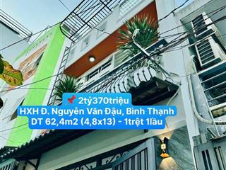 Bán nhanh nhà đẹp khu vực sài gòn đ. nguyễn văn đậu, bình thạnh. dt 54,6m2/ giá 2tỷ650triệu