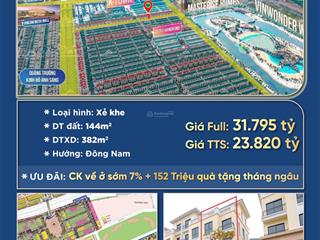 Biệt thự san hô xẻ khe rẻ nhất gần công viên nước 11.7 tỷ, ck 15%, tại vinhomes ocean park 2