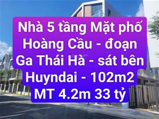 Chính chủ bán nhà mặt phố hoàng cầu, sát huyndai 101m2 giá 33 tỷ vnd tại đống đa, 5 tầng, 60tr/th