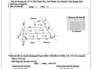 Đất nền 110m2 tại yên sơn, phường yên thọ, đông triều quảng ninh