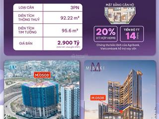 Duy nhất 1 căn 3pn 95m2 giá ngoại giao độc quyền tại toà căn hộ cao cấp misaki tower chỉ 2,9 tỷ