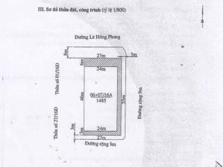 Bán 1485m đất mặt đường lê hồng phong hải an hải phòng