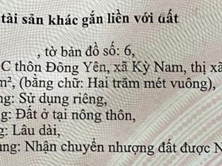 Tôi cần bán lô mặt tiền 10m, dài 20m. ngay biển. thuộc khu tái định cư đông yên  biển kỳ nam