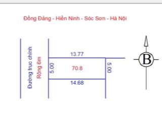 Chính chủ bán 70.8m2, mt 5 đất trục chính ô tô tránh tại đồng đảng  hiền ninh  sóc sơn  hà nội.