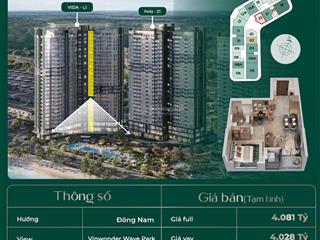 Bán căn hộ 1 pn tại lumiere springbay, 3 tỷ vnd, 45.2m2