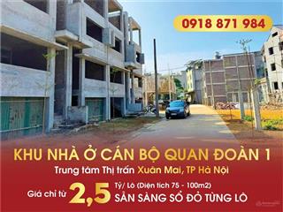 Bán quỹ ngoại giao nhà ở liền kề cán bộ quân đoàn 1 thị trấn xuân mai diện tích 75m2