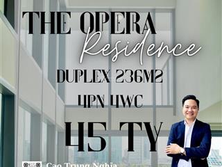 Bán duplex 236m2  4pn 4wc  45 tỷ  the opera thủ thiêm