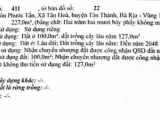 CHỦ CẦN BÁN GẤP ĐẤT BÀ RỊA VŨNG TÀU GIÁ 50TY