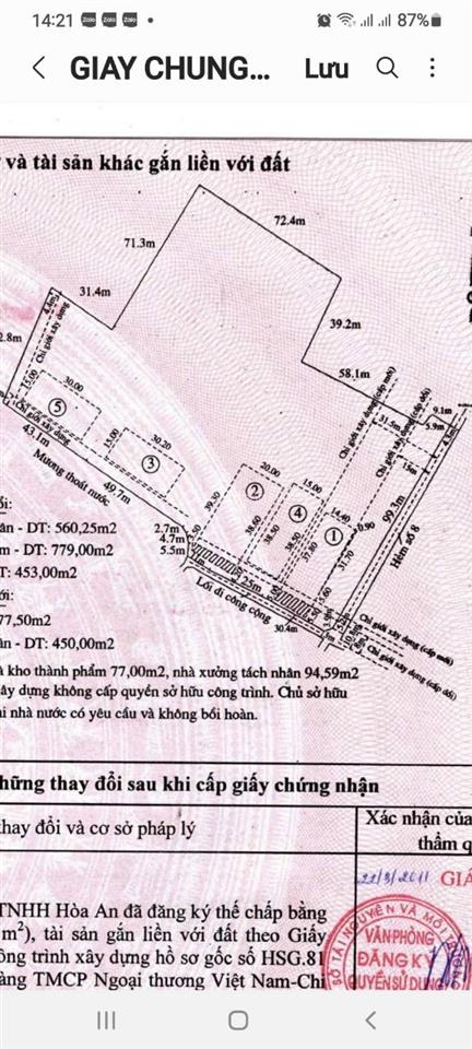 Bán xưởng đường cử luyện thành phố tân an, tỉnh long an. dtkv 17.495m2. giá tl.