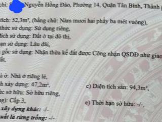 52m2 đất chỉ 5.4 tỷ trung tâm bàu cát  nhà dành cho lái đầu tư