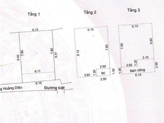 Siêu phẩm hoàng diệu, 3 tầng 3 mê ngay đầu kiệt. 58m2. ngay chợ mới hoàng diệu. giá tốt nhất tt