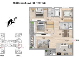 Gia đình bán căn hộ 3 phòng ngủ số 05 toà b 104m2 chung cư the zei mỹ đình full nội thất mới
