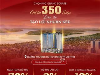 Cần bán căn hộ 1 ngủ giá rẻ nhất bảng hàng dự án vic grand square tp việt trì, phú thọ. 0949 040 ***