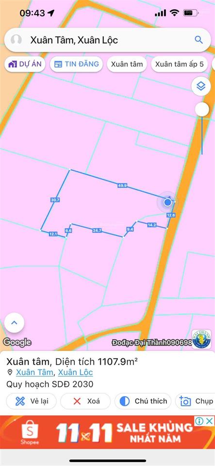 Cần bán đất làm nhà vườn, biệt thự xuân tâm, xuân lộc, đồng nai, shr giá 1,5 tỷ 1000m2