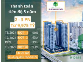 Sunwah pearl 2  3 pn chỉ từ 98tr/m2  đặc biệt 4 căn duplex penthouse từ 560m2 có sân vườn