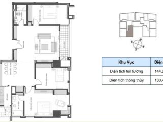 Bán căn hộ 144m2 thiết kế 3pn dự án hoàng thành tower 114 mai hắc đế.  0919 452 ***