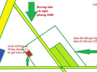 Đất quốc lộ 46, vinh cửa lò, nằm sát đại học vinh, 1257m2 full thổ cư.