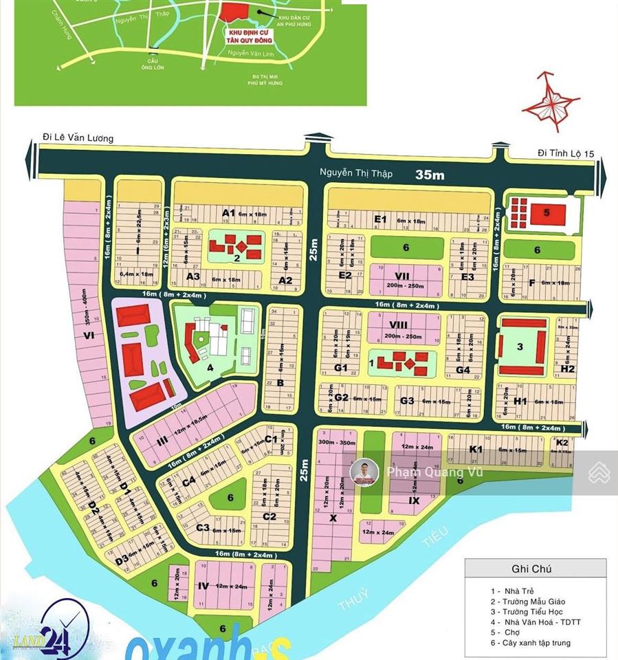 Xuất ngoại bán rẻ đất bt đường số 14m kdc tân quy đông, p. tân phong, q7 dt 12x24m giá rẻ 148tr/m2