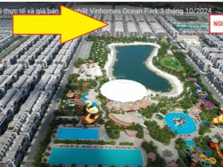 Shophouse vinhomes ocean park 3, sát biển hồ dt 70m2, xây thô 5 tầng, hướng đông nam, giá 8,9 tỷ