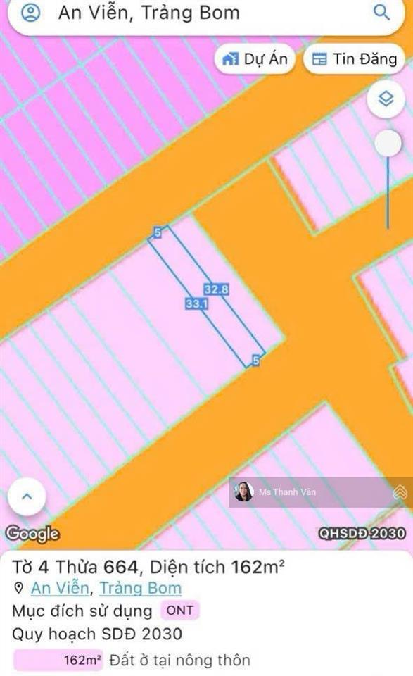 Đất thổ cư full tại an viễn, trảng bom đồng nai gần sân bay long thành 10km, giá 1,79 tỷ shr