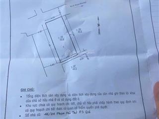 Bán đất tại phạm phú thứ, p. 3, q. 6, hcm, giá cực chất 5,3 tỷ, 54m2