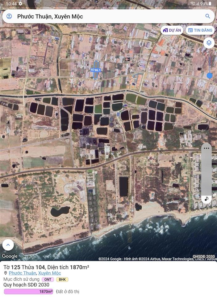 Cần bán lô đất 1900m2, 2 mặt tiền đường trước sau, đường oda hồ tràm, xuyên mộc( nay là tp.hcm)