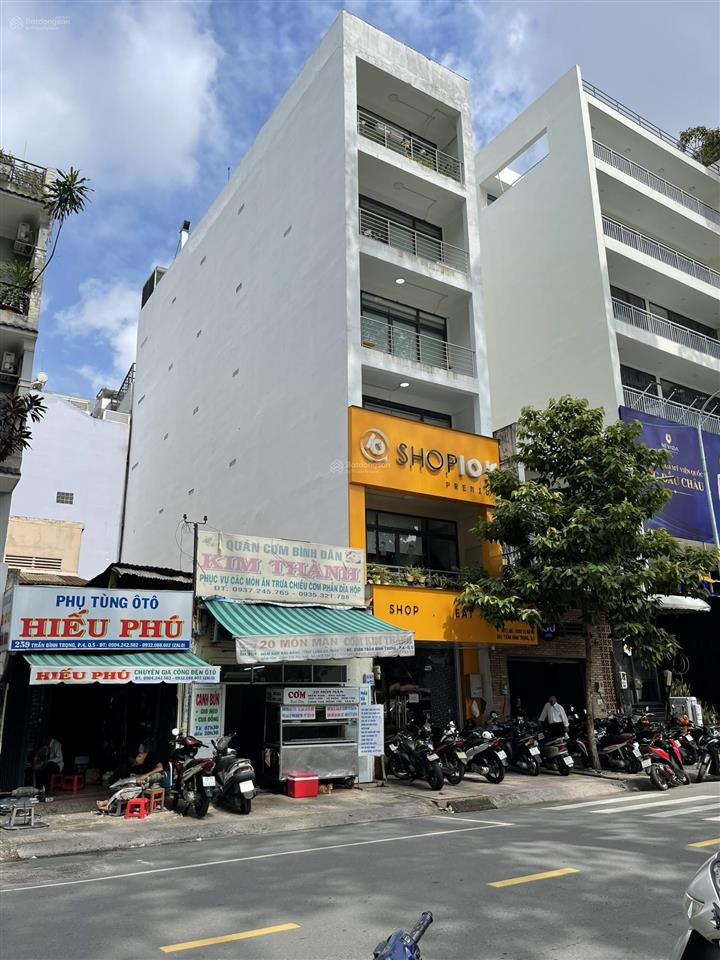 Nhà mt trần bình trọng p.4 q.5  10x20m. cn 200,8m2  hầm, 7 tầng  hđt 300tr/th  97 tỷ