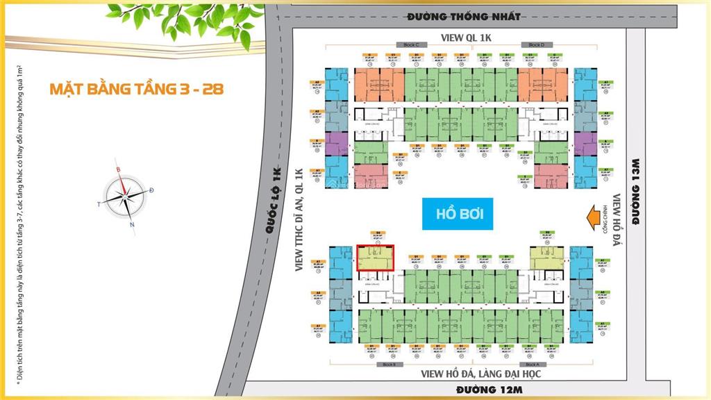 Bán căn góc 2 view, bcons plaza chỉ 2tỷ350 giá 102% bao sang tên. diện tích 53.7m2