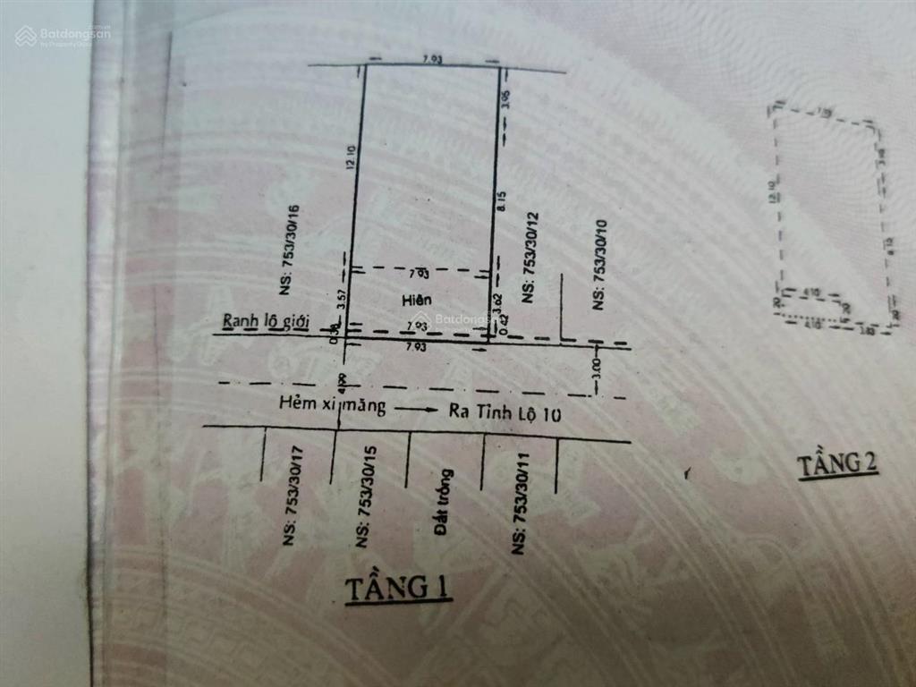 Nhà căn đôi 8x16m  hẻm thông ô tô 753 tỉnh lộ 10 ra tên lửa mới