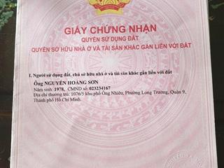 Mặt tiền đường số 1, phường long trường, quận 9, giá cực tốt  xem đất trực tiếp 0903 355 ***