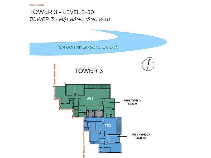 Bán căn hộ q2 thảo điền frasers tầng cao tháp t3 với 3 phòng ngủ view sông & thành phố
