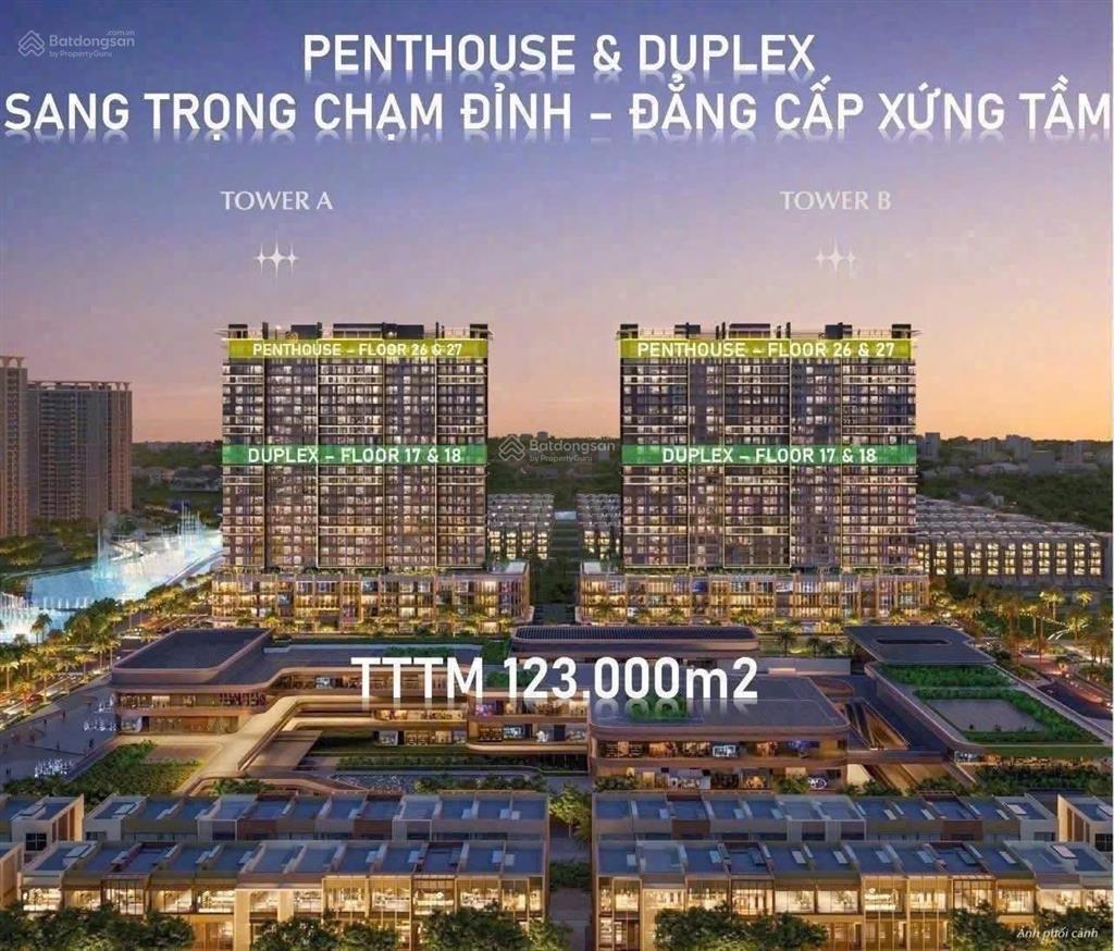 Cần tiền bán gấp căn penthouse thông tầng, view sông, giá 43.2 tỷ, the global city, quận 2