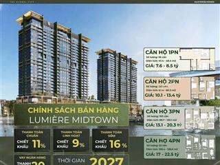 Full gh lumiere midtown giá tốt 1pn 6.4 tỷ, 2pn 7.9 tỷ, 3pn 10.8 tỷ, 4pn 17.4 tỷ . 0932 859 ***