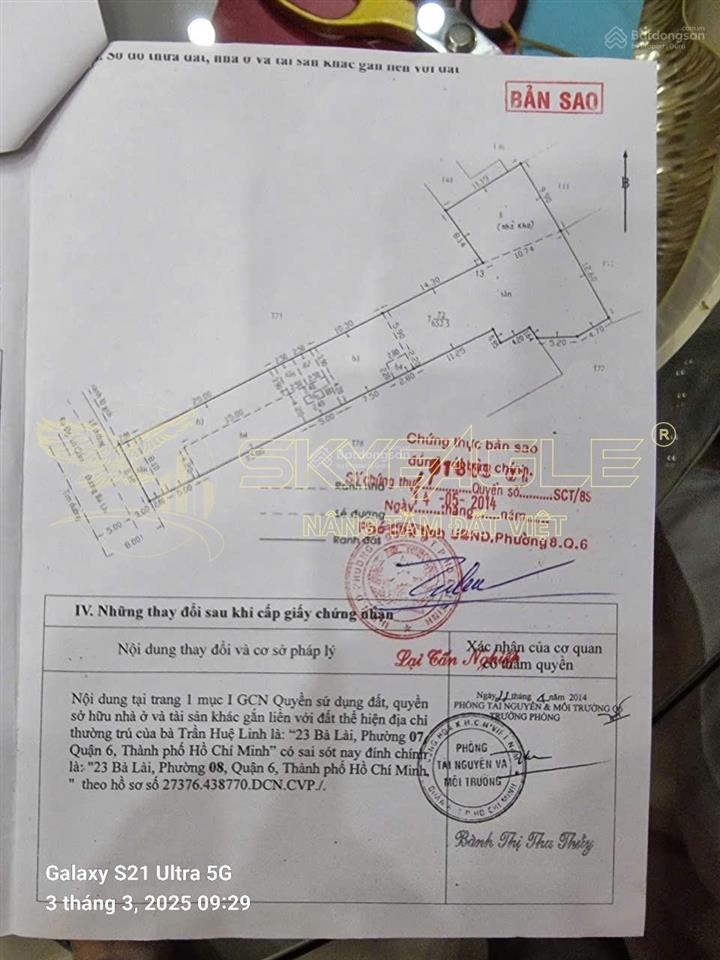 Gia đình xuất cảnh cần bán nhà mt 23 bà lài, phường 8, quận 6 dt 652,5m2 giá 79 tỷ  090136935