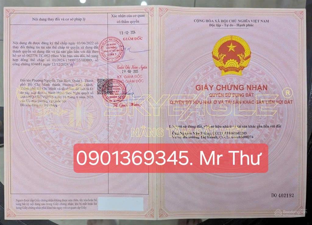 Cc bán nhà 6,5 tầng số 154 nguyễn công trứ  quận 1 dt 4,5x21 dtcn 91.1m2 giá 62,8 tỷ  0901 369 ***