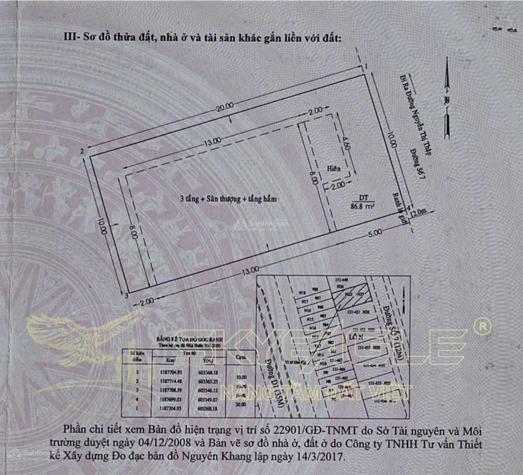 Bán căn biệt thự khu dân cư him lam đối diện trường việt úc dt 10x20 h  trệt 2 lầu  st giá 48 tỷ