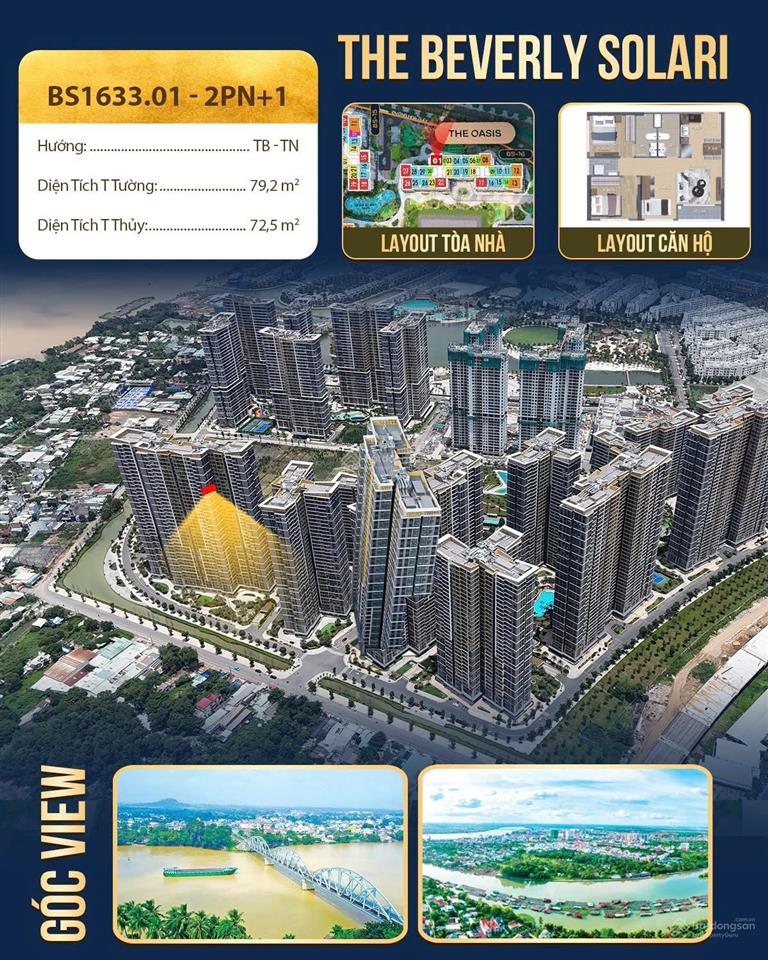 Căn 2pn+ 79.2m² beverly solari view sông, gần vincom, giá 3.7 tỷ, chiết khấu 20.3% cực sốc có 102