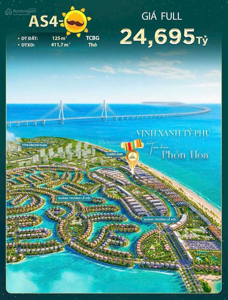 Nhà phố liền kề mặt biển vinhomes cần giờ  nhận ngay 1,5 tỷ/năm tiền thuê suốt 5 năm. sh lâu dài