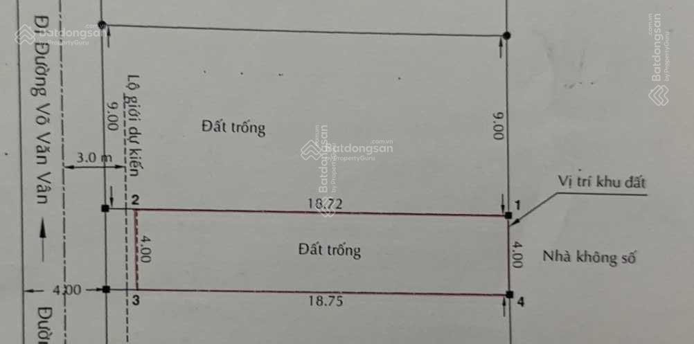 Chính chủ bán gấp lô đất 80m2 odt hẻm b5 võ văn vân kdc đông đúc