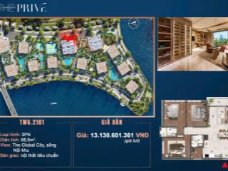 Căn 3pn view sông đẹp nhất the privé giá tốt nhất thị trường chỉ 12,086 tỷ!